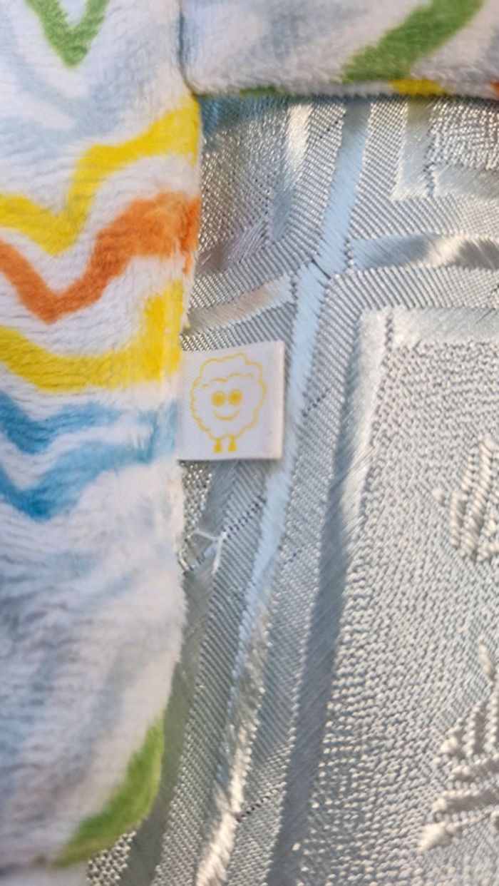 Doudou plat Zèbre zig zag multicolore - photo numéro 5