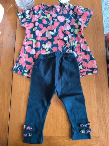 318272 ensemble tunique + legging fille 12 mois