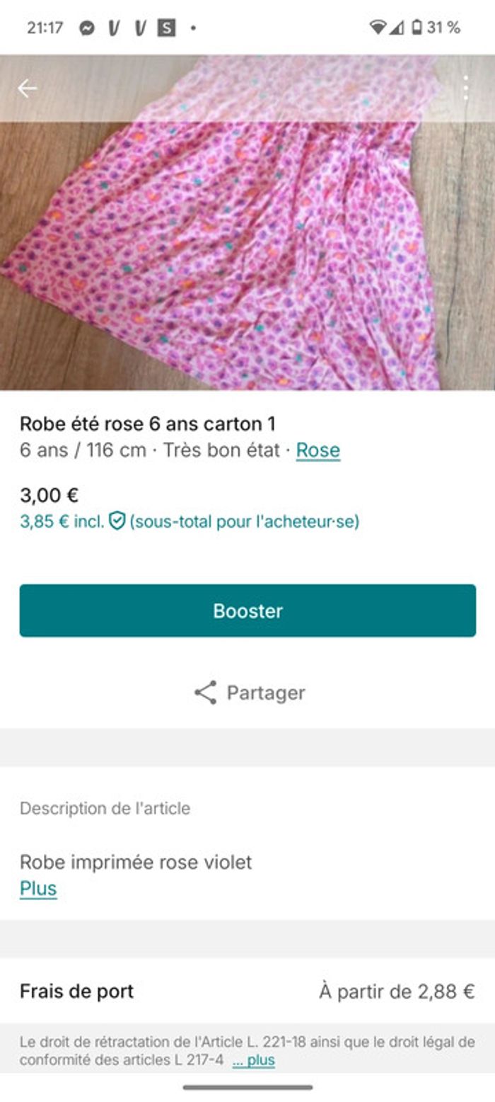 Robe été rose carton 1 - photo numéro 4