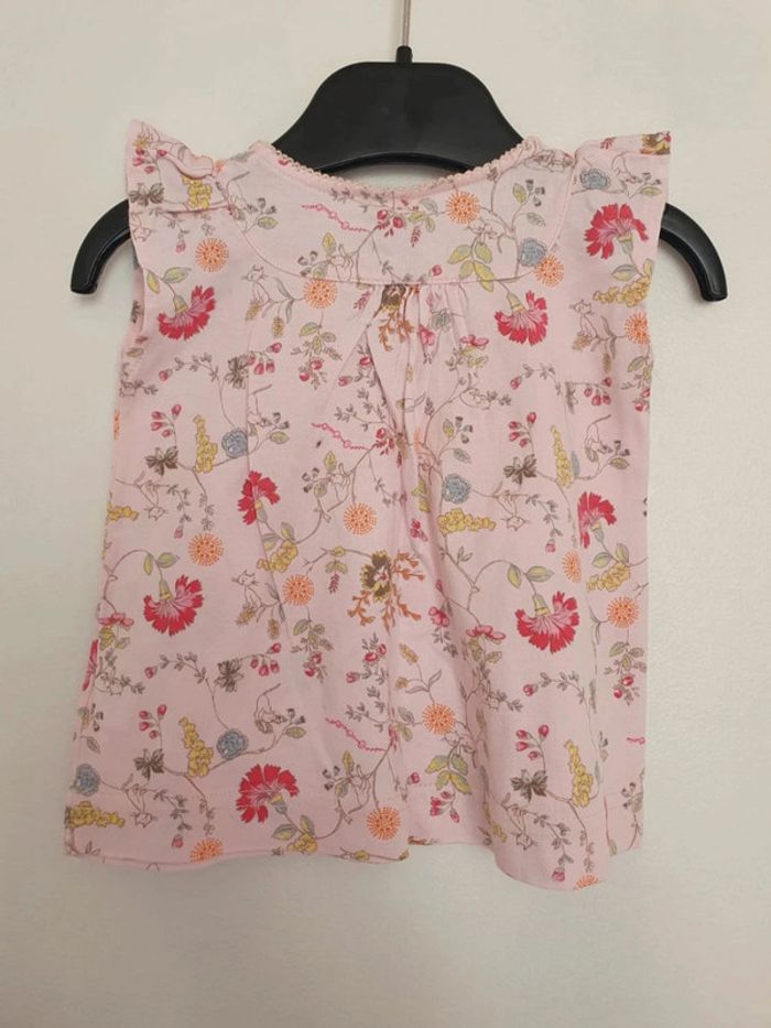 Debardeur rose fleurs petit bateau bébé fille taille 3 mois - photo numéro 3