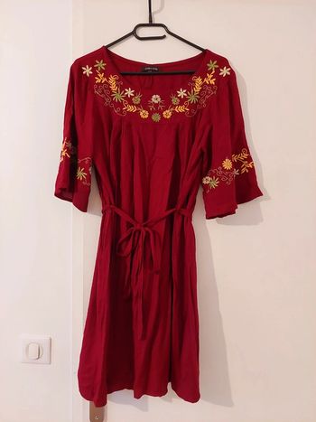 Robe ML bordeaux brodée