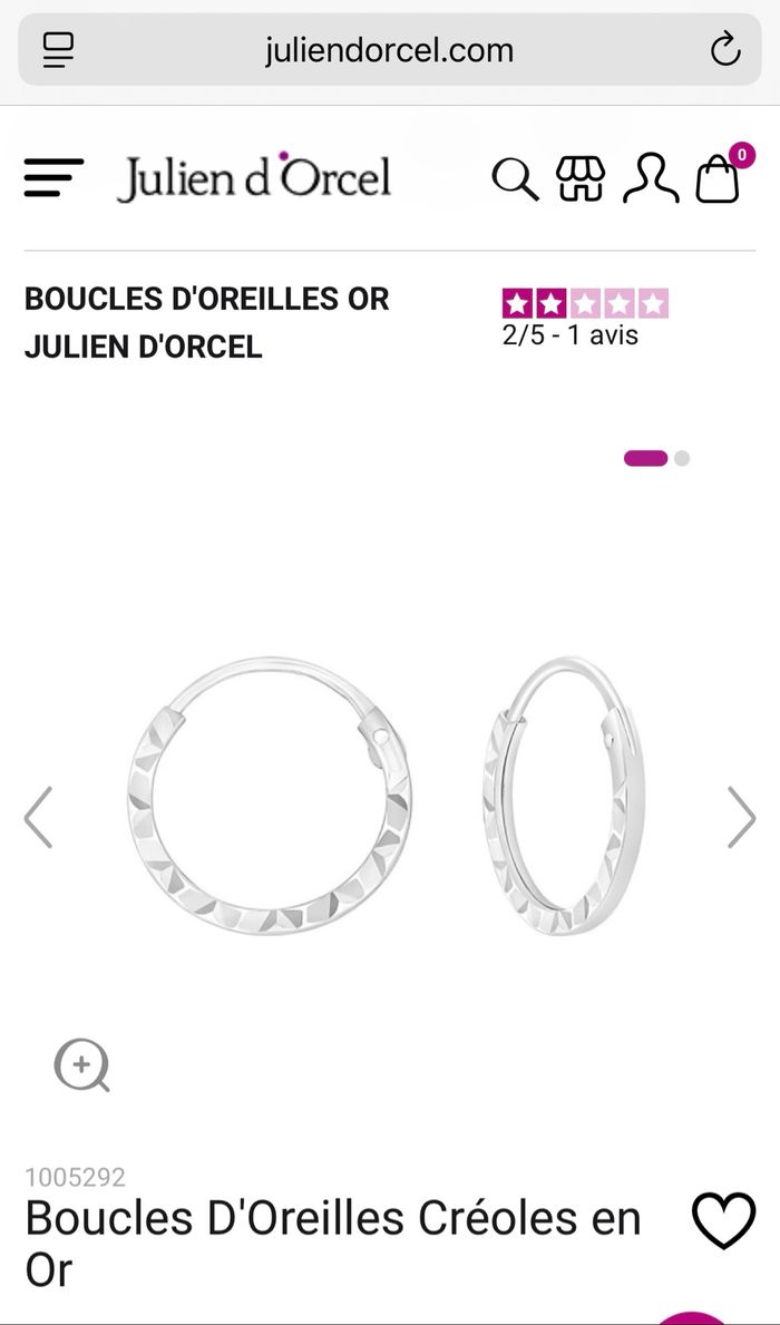 Boucles d’oreilles or blanc - photo numéro 5