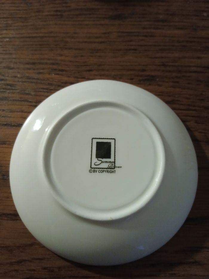 Soucoupe motif oiseau et rose - photo numéro 3