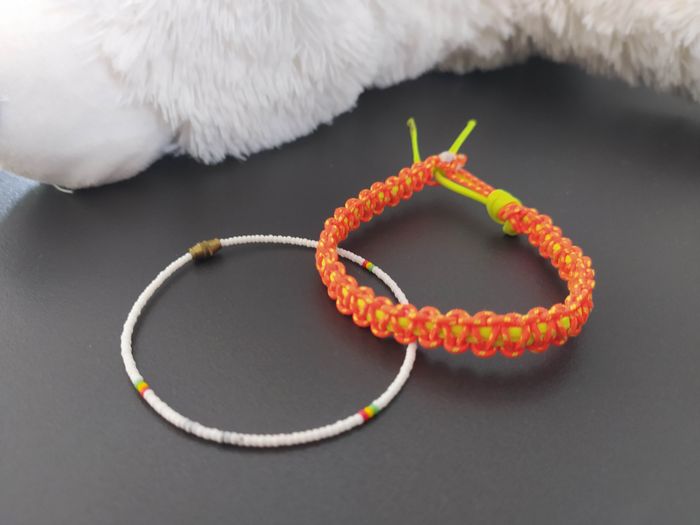Lot 2 bracelets couleur été orange et jaune - photo numéro 2