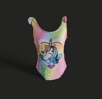 Maillot de bain 1 pièce arc en ciel licorne taille 12 ans