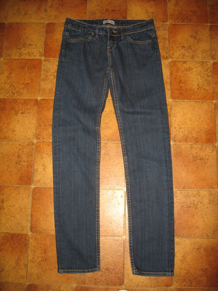 JEAN DROIT BLEU FONCÉ FILLE "DDP" - 16 ANS - n°01