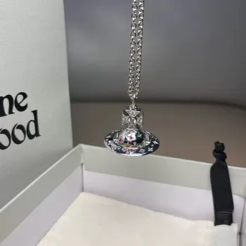 🪐Collier Vivienne Westwood Orbite argenté avec étoiles colorées