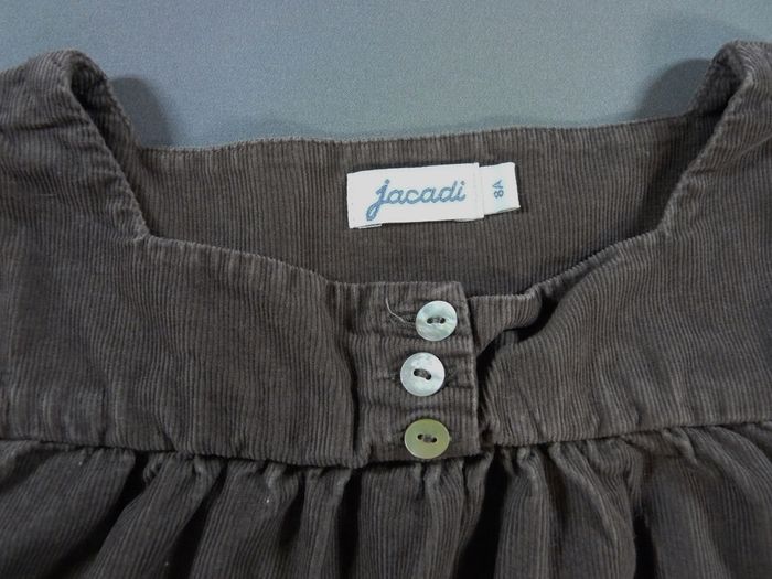 Blouse manches longues velours côtelé marron Jacadi 8 ans 128 cm fille - photo numéro 2