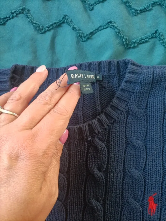 Joli pull femme torsade Ralph Lauren M - photo numéro 8