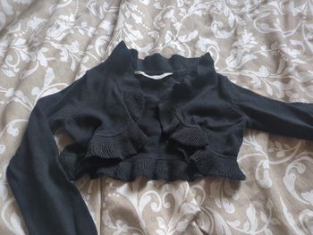 Gilet court volants Boléro noir paillettes 2 - 4 ans