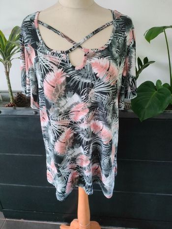 Blouse manches courtes Bleu Bonheur