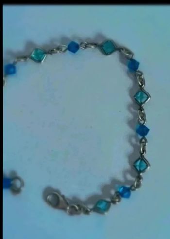 bracelet chaine bleu en argent