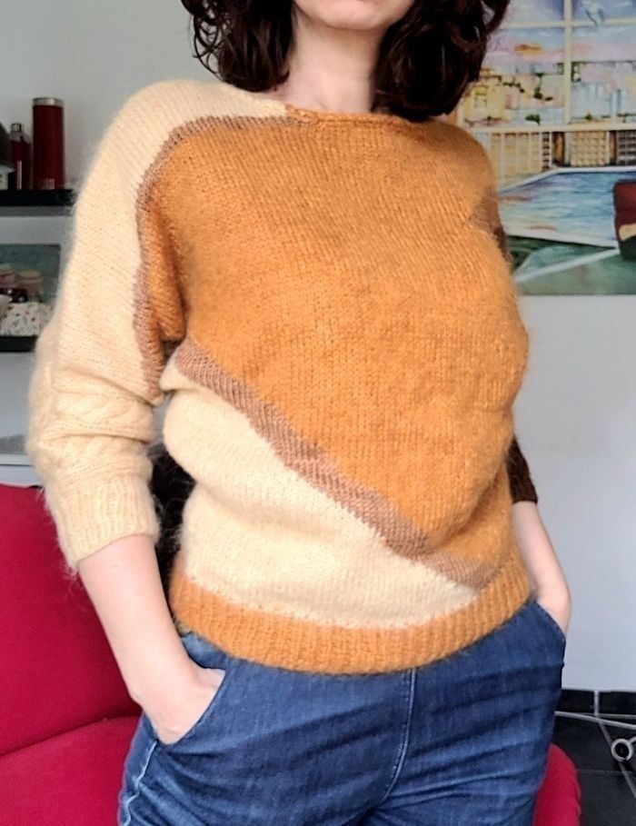 Pull laine motif vintage 80's Anny Blatt 36