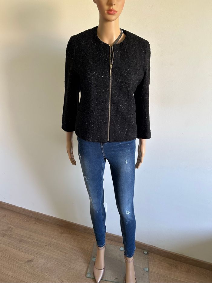 Veste courte noire et dorée Esprit taille française 38 TBE - photo numéro 4