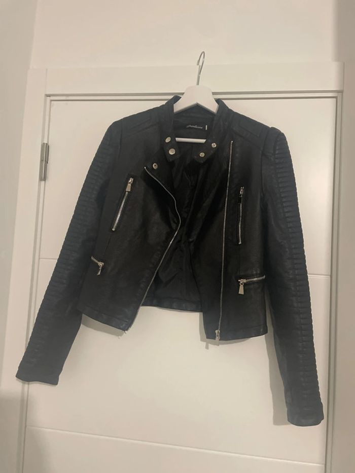 Veste noire imitation cuir