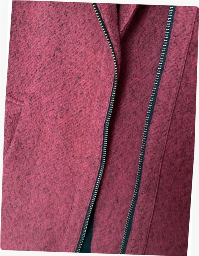 Manteau droit coton rouge Bordeaux Mango - photo numéro 2