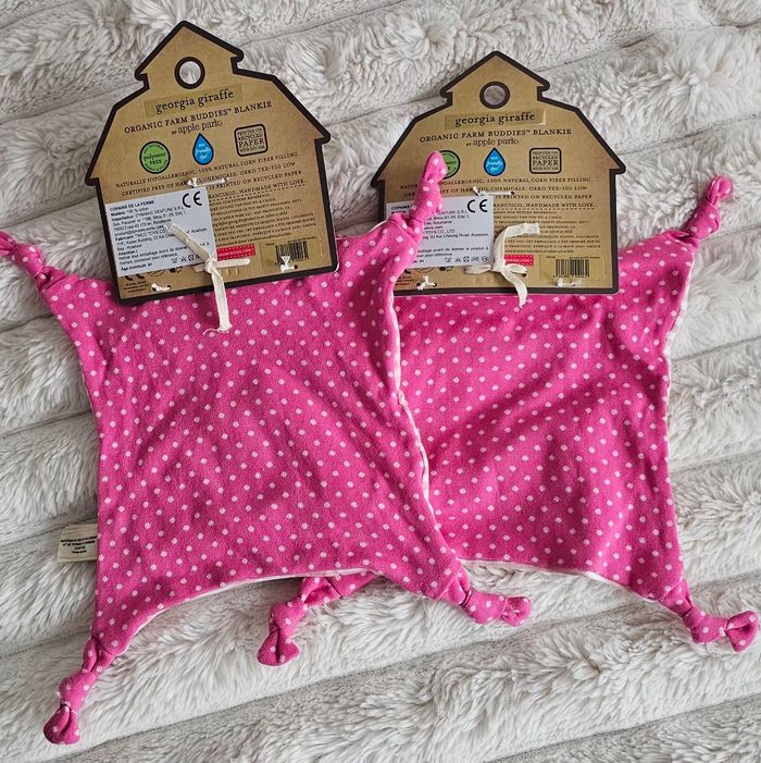 Lot de 2 Doudous Bio Farm Buddies™ – Vachette Rayée Rose (Neufs) - photo numéro 6