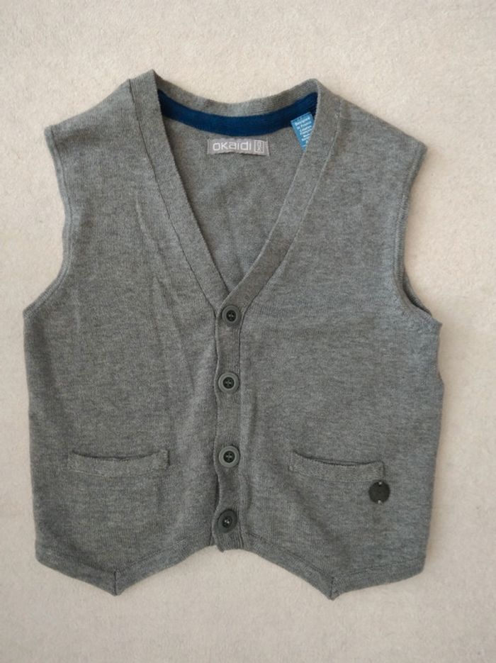 Gilet d'homme gris Okaïdi