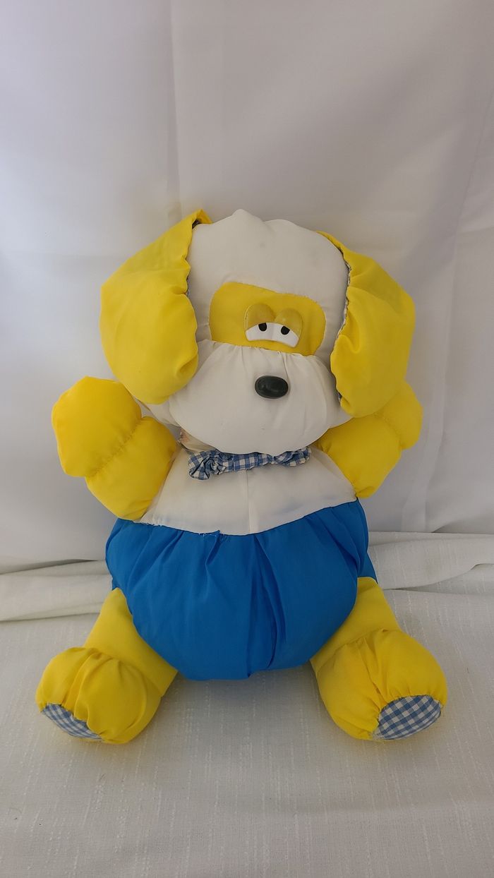 Peluche chien style BIKIN Puffalump toile de parachute vintage 38 cm - photo numéro 5