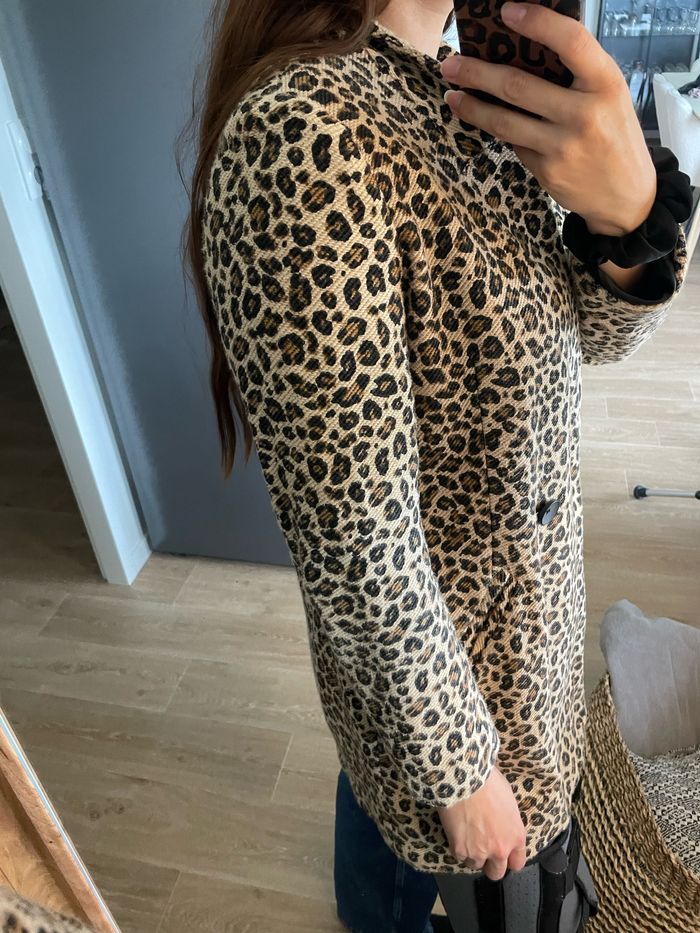 Manteau léger léopard stradivarius taille M - photo numéro 3