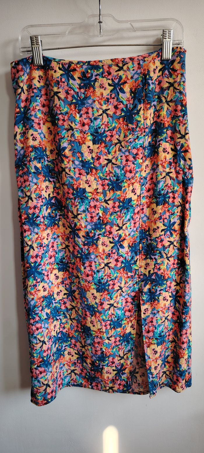 Jupe crayon fleurie colorée – Promod – Taille 36 - photo numéro 2