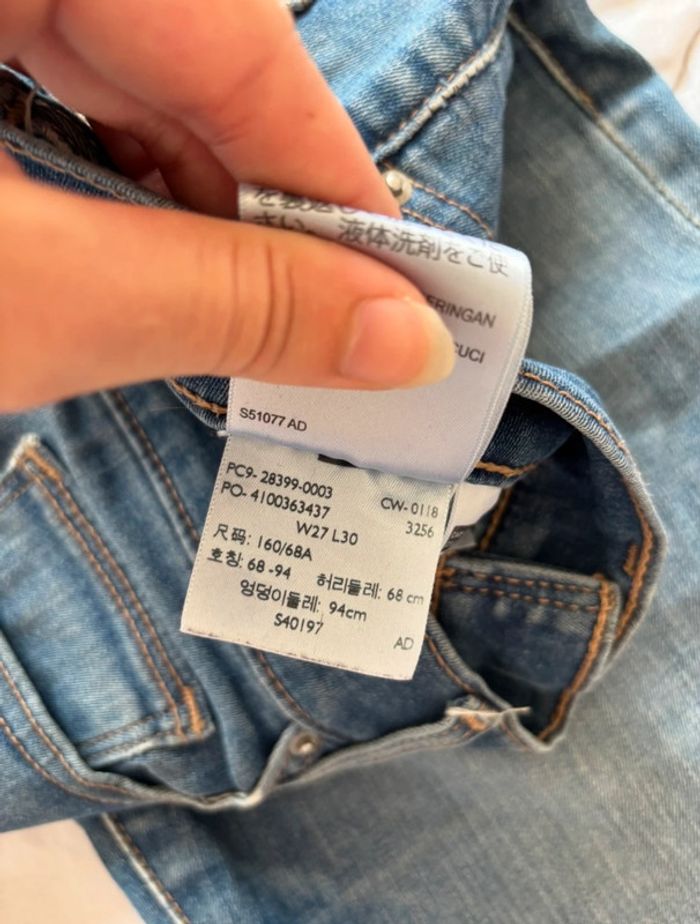 Jean Levi’s slimming skinny slim fit bleu destroy mi taille haute taille M/38 L30 - photo numéro 10