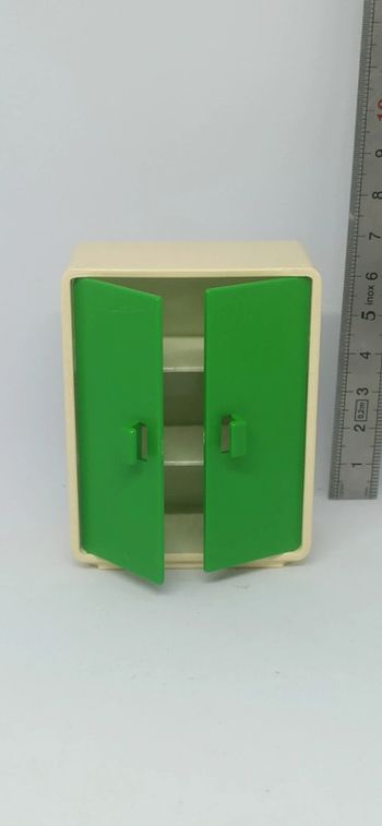 Armoire Meuble étagère portes vertes vintage playmobil