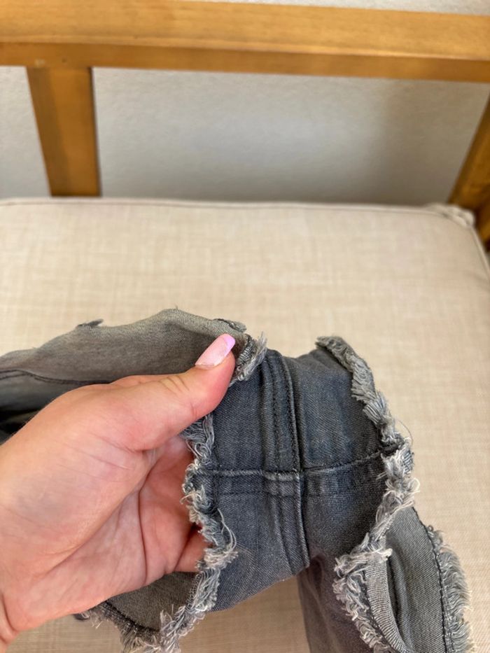 Mini short en jean gris - photo numéro 5