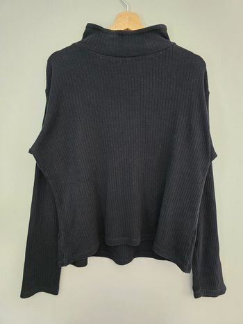 haut col roulé tommy hilfiger femme noir maille côtelée xl casual chic