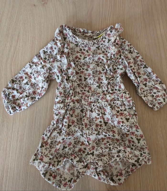 Barboteuse fleurie manche longue
