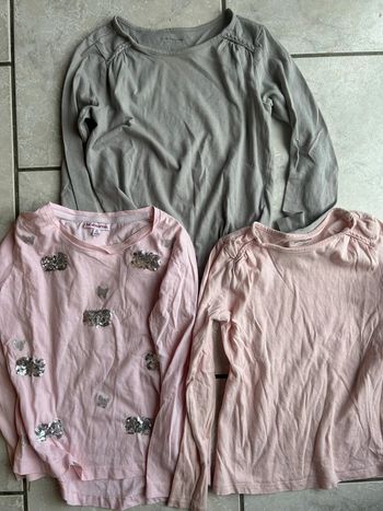 Lot 3 t-shirts manches longues fille 6 ans