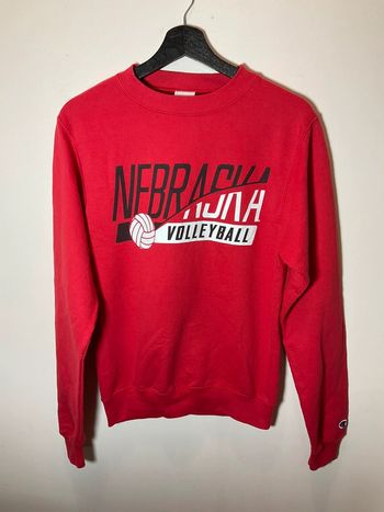 Sweat col rond rouge Champion Nebraska Volleyball taille XS 349