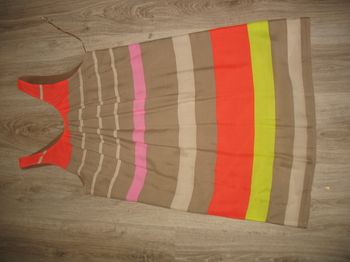 ROBE SM MARRON RAYÉ ORANGE ET VERT FLUO "MISS CAPTAIN" - TAILLE 42 - n°27