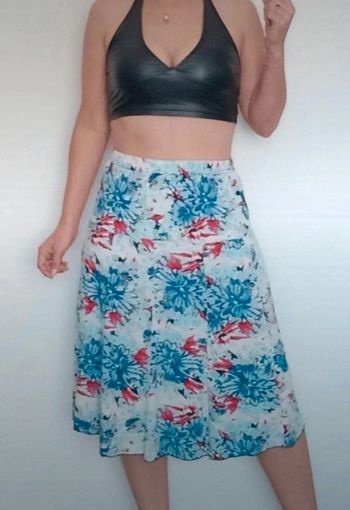 Jupe été mi longue vintage fleurie taille 44