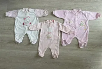 Lot de 3 pyjamas velours 1 mois