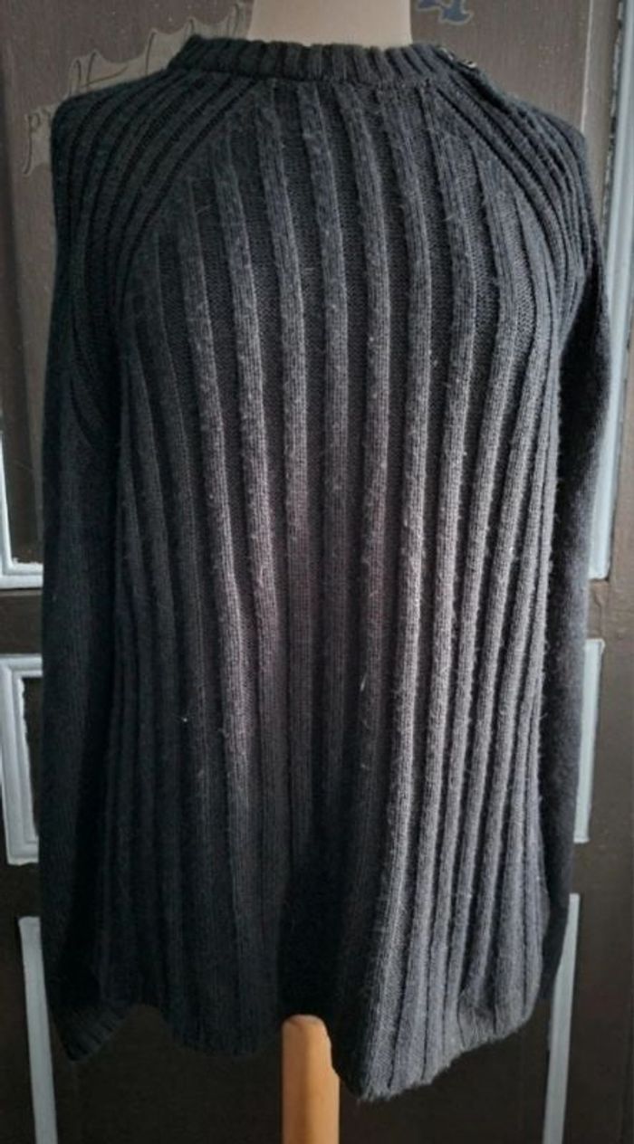 Pull noir avec zip au col taille XL