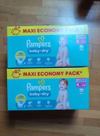 2 maxis economy packs Pampers baby dry taille 4+