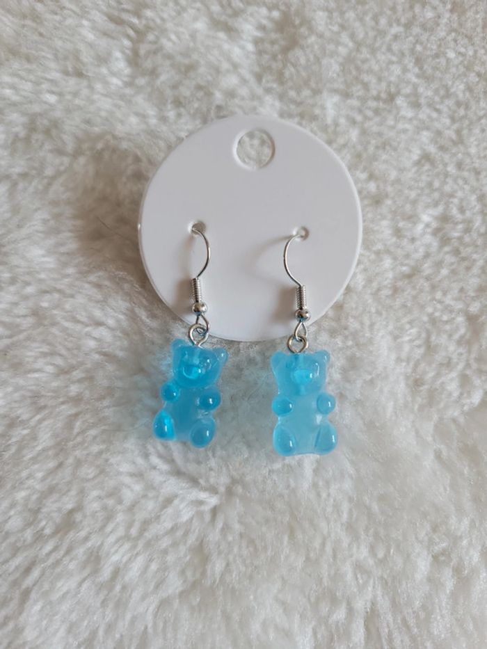 Boucle d’oreille haribo bleu - photo numéro 6