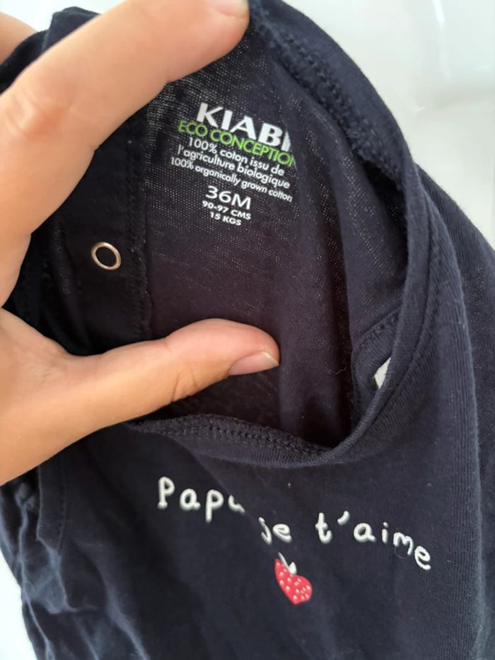 Robe bleu marine Kiabi “Papa je t’aime” Taille 36 mois (90/97 cm) - photo numéro 3
