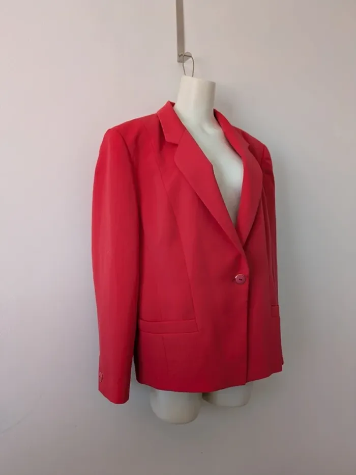 Veste blazer d'été rouge - taille 46 - photo numéro 2
