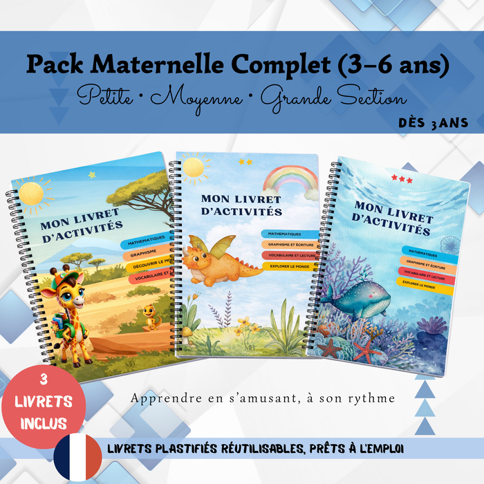 Pack Maternelle 3–6 ans – Tous les niveaux en un seul achat