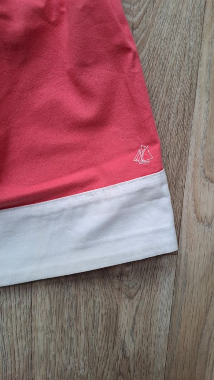 Robe Petit Bateau rose et blanche fille 12 mois - photo numéro 4