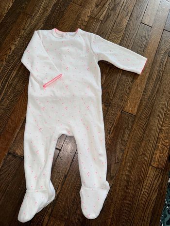 Pyjama Bout’chou velour.  12 mois