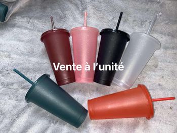 Grand gobelet à paille paillettes 