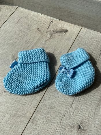 Chaussons en laine turquoise