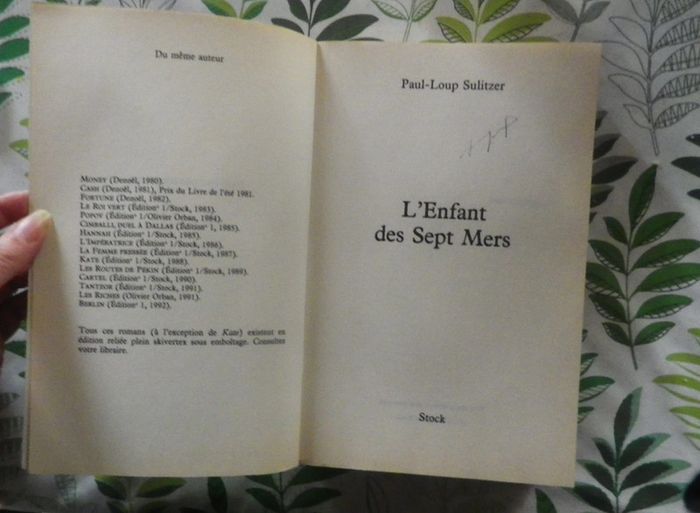 L'enfant des 7 mers de Paul-Loup Sulitzer Ed. Stock - photo numéro 4