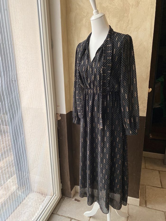 Robe longue fluide noire et doré By Coco M - photo numéro 7