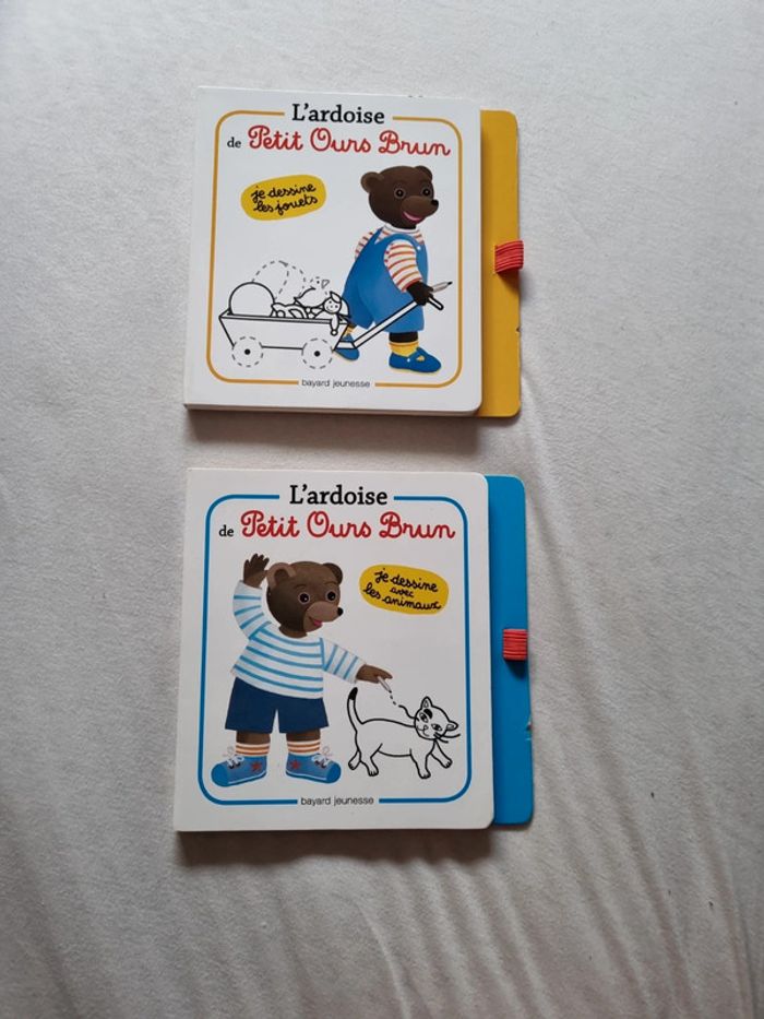 Lot de 2 livres-ardoises Petit Ours brun