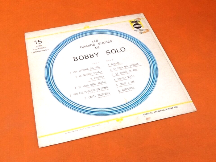 Album Vinyle 33 tours Bobby Solo Les grands succès (1970) - photo numéro 4