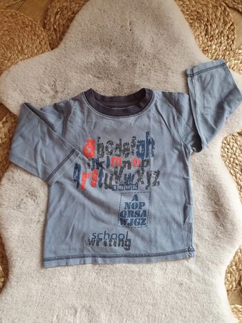 T.shirt manches longues bleu 2 ans